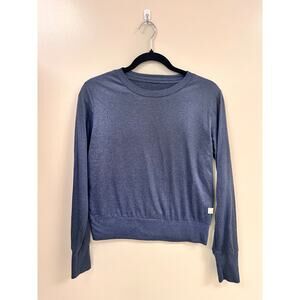 Vuori Women’s XS Lightweight Long Sleeve Crew Top Heather Blue Athleisure